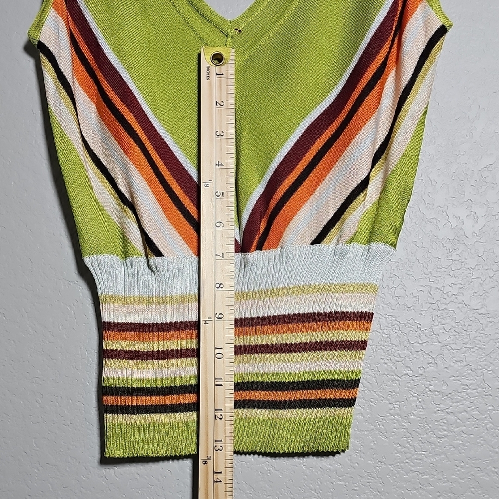 M by Missoni Lime Green Chevron Tank Top - Picture 3 of 7
